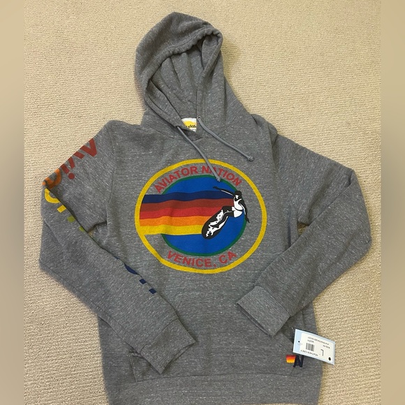 Aviator Nation Hoody - Heather Grey. BNWT. Size is L but fits more like a M. - Picture 1 of 3